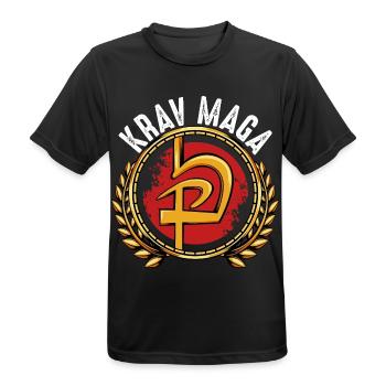 Krav Maga - Männer T-Shirt atmungsaktiv - Schwarz - Vorne - AI Model Male 178 light (178cm)