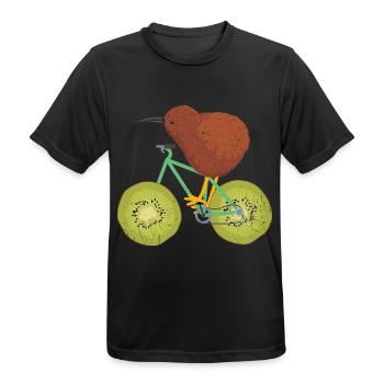 Wendiger Kiwifahrer Rennradstrecke - Männer T-Shirt atmungsaktiv - Schwarz - Vorne - AI Model Male 178 light (178cm)