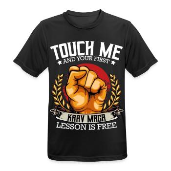 Krav Maga - Männer T-Shirt atmungsaktiv - Schwarz - Vorne - AI Model Male 178 light (178cm)