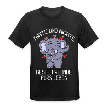 Tante und Nichte Bindung Beste Freunde Elefanten - Männer T-Shirt atmungsaktiv - Schwarz - Vorne - AI Model Male 178 light (178cm)