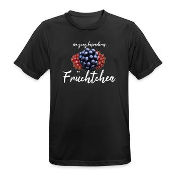 Früchtchen frech - Männer T-Shirt atmungsaktiv - Schwarz - Vorne - AI Model Male 178 light (178cm)