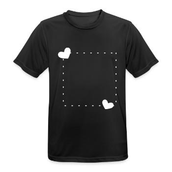 Herz Rahmen Ornament Linie Weiß - Männer T-Shirt atmungsaktiv - Schwarz - Vorne - AI Model Male 178 light (178cm)