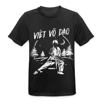 Wendiger Vovinam Kampfsportler - Männer T-Shirt atmungsaktiv - Schwarz - Vorne - AI Model Male 178 light (178cm)