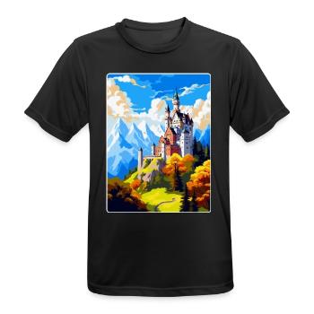 Schloss Neuschwanstein Deutschland Reiseplakat WPA - Männer T-Shirt atmungsaktiv - Schwarz - Vorne - AI Model Male 178 light (178cm)