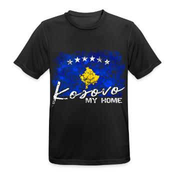 Kosovo Gift - Männer T-Shirt atmungsaktiv - Schwarz - Vorne - AI Model Male 178 light (178cm)