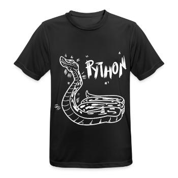 Anmutige Python Terrarienfreund - Männer T-Shirt atmungsaktiv - Schwarz - Vorne - AI Model Male 178 light (178cm)