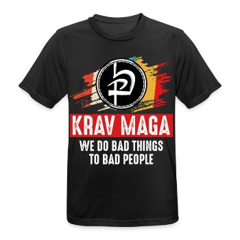 Krav Maga - Männer T-Shirt atmungsaktiv - Schwarz - Vorne - AI Model Male 178 light (178cm)