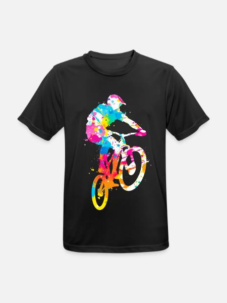 MTB Bunt Downhill Mountain Bike Mountainbike - Männer T-Shirt atmungsaktiv - Schwarz