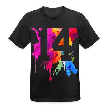 14 YEARS 14TH BIRTHDAY - Men's Breathable T-Shirt - black - Front - AI Model Male 178 light (178cm)