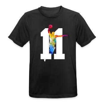 NUMMER 11 BASKETBALL 11. GEBURTSTAG - Männer T-Shirt atmungsaktiv - Schwarz - Vorne - AI Model Male 178 light (178cm)