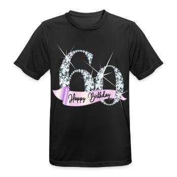 Happy Birthday 60. Geburtstag Geschenk Diamanten - Männer T-Shirt atmungsaktiv - Schwarz - Vorne - AI Model Male 178 light (178cm)