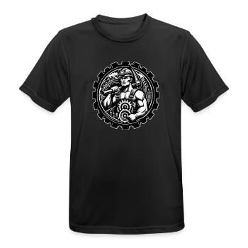 Miner Logo - Men's Breathable T-Shirt - black - Front - AI Model Male 178 light (178cm)