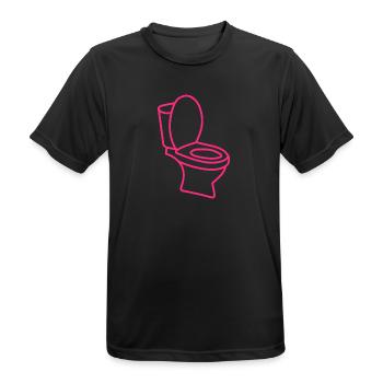 Klo WC Toilette Rosa - Männer T-Shirt atmungsaktiv - Schwarz - Vorne - AI Model Male 178 light (178cm)