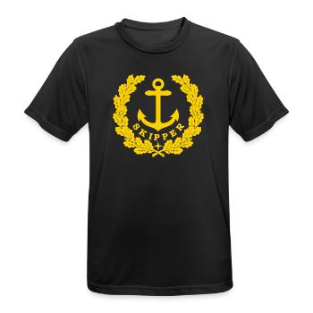 Skipper Anchor Logo gold - Men's Breathable T-Shirt - black - Front - AI Model Male 178 light (178cm)