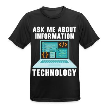 I.T. Dept Haben Sie versucht, es aus- und wieder a - Männer T-Shirt atmungsaktiv - Schwarz - Vorne - AI Model Male 178 light (178cm)