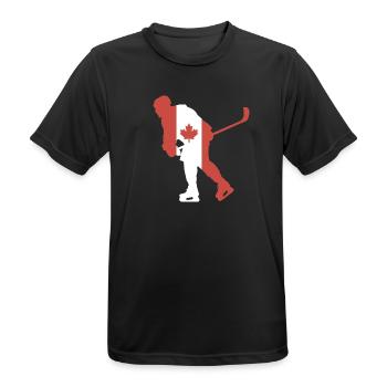 Hockeyspieler Kanada Flagge - Männer T-Shirt atmungsaktiv - Schwarz - Vorne - AI Model Male 178 light (178cm)