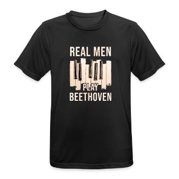 Beethoven - Men's Breathable T-Shirt - black - Front - AI Model Male 178 light (178cm)