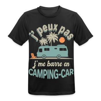 Camping-Car Je Me Barre Humour Voyage Liberté - T-shirt respirant Homme - noir - Devant - AI Model Male 178 light (178cm)