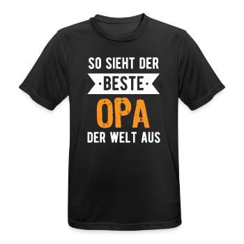 So sieht der beste Opa der Welt aus - Männer T-Shirt atmungsaktiv - Schwarz - Vorne - AI Model Male 178 light (178cm)