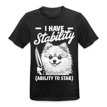 Pomeranian Spruch Hund Humor - Männer T-Shirt atmungsaktiv - Schwarz - Vorne - AI Model Male 178 light (178cm)