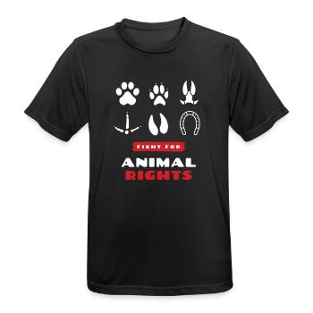 animal rights - Männer T-Shirt atmungsaktiv - Schwarz - Vorne - AI Model Male 178 light (178cm)