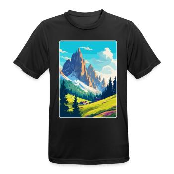Dolomiten Italien Vintage Reiseplakat Souvenir WPA - Männer T-Shirt atmungsaktiv - Schwarz - Vorne - AI Model Male 178 light (178cm)