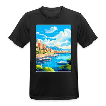Monaco Côte d'Azur Frankreich Vintage Reiseplakat - Männer T-Shirt atmungsaktiv - Schwarz - Vorne - AI Model Male 178 light (178cm)