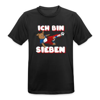 Ich Bin Sechs 7 7. Geburtstag Junge Kindergeburtst - Männer T-Shirt atmungsaktiv - Schwarz - Vorne - AI Model Male 178 light (178cm)