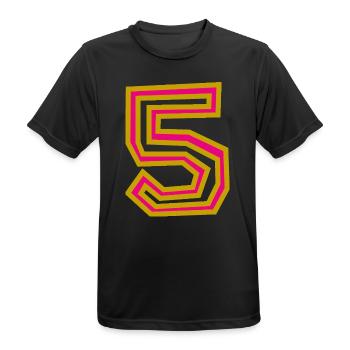 5. 5 YEARS. 5th ANNIVERSARY - Men's Breathable T-Shirt - black - Front - AI Model Male 178 light (178cm)