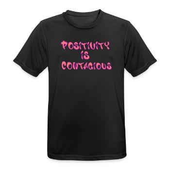 Positivity Is Contagious – Verbreite gute Vibes - Männer T-Shirt atmungsaktiv - Schwarz - Vorne - AI Model Male 178 light (178cm)