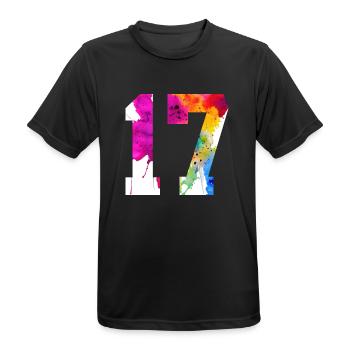 NUMMER 17 JAHRE ALT 17. GEBURTSTAG - Männer T-Shirt atmungsaktiv - Schwarz - Vorne - AI Model Male 178 light (178cm)