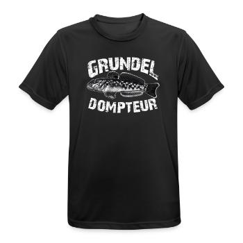 Grundeln fischen angeln - Männer T-Shirt atmungsaktiv - Schwarz - Vorne - AI Model Male 178 light (178cm)