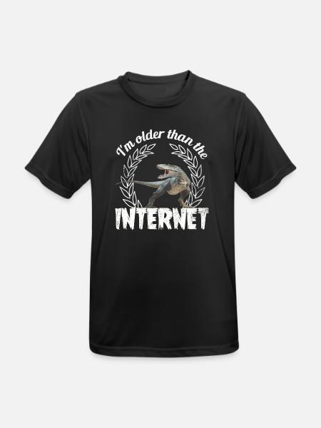 I’m older than the Internet + Dinosaurier - Männer T-Shirt atmungsaktiv - Schwarz