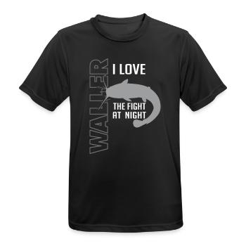 Waller fischen Nachtangeln Angler und Anglerin - Männer T-Shirt atmungsaktiv - Schwarz - Vorne - AI Model Male 178 light (178cm)