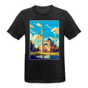 Edirne Türkei Vintage Reiseposter WPA Souvenir - Männer T-Shirt atmungsaktiv - Schwarz - Vorne - AI Model Male 178 light (178cm)