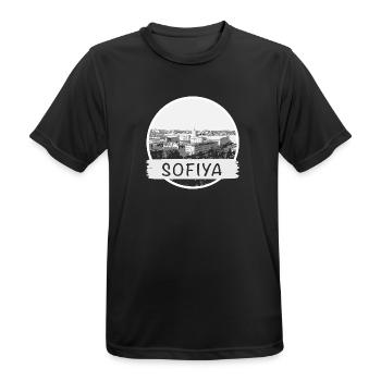 Sofia City - Männer T-Shirt atmungsaktiv - Schwarz - Vorne - AI Model Male 178 light (178cm)
