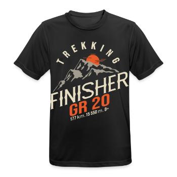 GR 20 Korsische Wanderung GR 20 Trek - Männer T-Shirt atmungsaktiv - Schwarz - Vorne - AI Model Male 178 light (178cm)