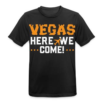 Vegas hier kommen wir Las Vegas Nevada LV Strip - Männer T-Shirt atmungsaktiv - Schwarz - Vorne - AI Model Male 178 light (178cm)