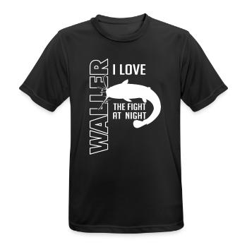 Waller fischen Nachtangeln Angler und Anglerin - Männer T-Shirt atmungsaktiv - Schwarz - Vorne - AI Model Male 178 light (178cm)