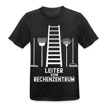 LEITER RECHENZENTRUM - Männer T-Shirt atmungsaktiv - Schwarz - Vorne - AI Model Male 178 light (178cm)