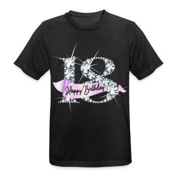Happy Birthday 18. Geburtstag Geschenk Diamanten - Männer T-Shirt atmungsaktiv - Schwarz - Vorne - AI Model Male 178 light (178cm)