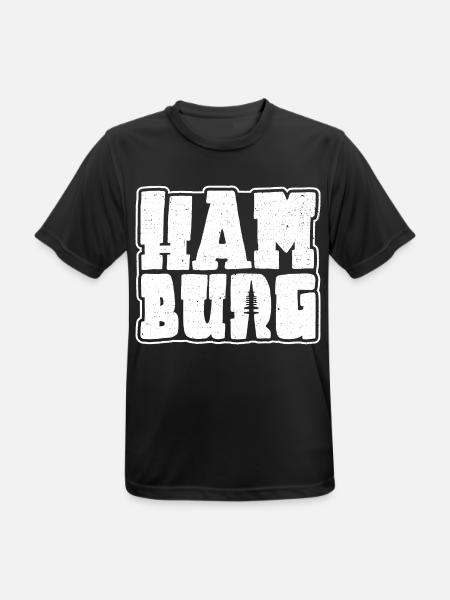 Hamburg Souvenir Design Hansestadt Hamburg - Männer T-Shirt atmungsaktiv - Schwarz