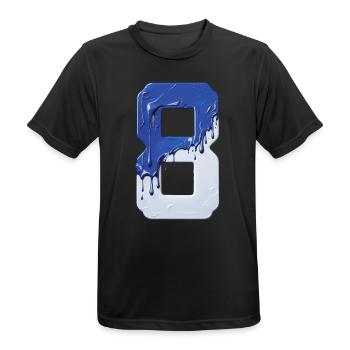 NR. 8 NUMMER 8 BLAU WEIß 8. GEBURTSTAG - Männer T-Shirt atmungsaktiv - Schwarz - Vorne - AI Model Male 178 light (178cm)