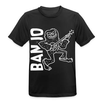 Fingerfertiger Banjo Straßenmusik - Männer T-Shirt atmungsaktiv - Schwarz - Vorne - AI Model Male 178 light (178cm)