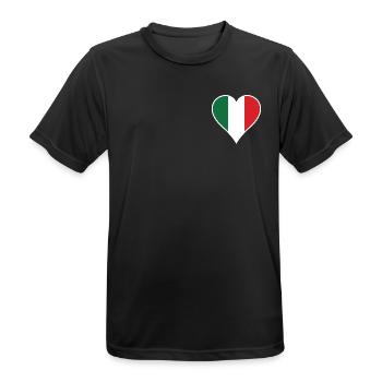 Italien Herz mit weiße Rahmen - Männer T-Shirt atmungsaktiv - Schwarz - Vorne - AI Model Male 178 light (178cm)