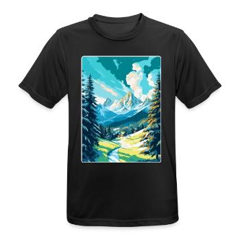 St Moritz Switzerland Vintage Travel Poster WPA - Men's Breathable T-Shirt - black - Front - AI Model Male 178 light (178cm)