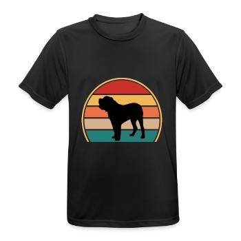 Alano Español Hundeliebhaber Silhouette Vintage Sunset - Männer T-Shirt atmungsaktiv - Schwarz - Vorne - AI Model Male 178 light (178cm)
