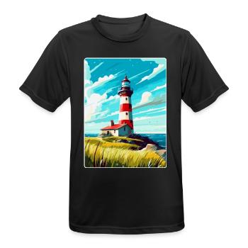 Plymouth England Uk Vintage Reiseplakat Souvenir - Männer T-Shirt atmungsaktiv - Schwarz - Vorne - AI Model Male 178 light (178cm)
