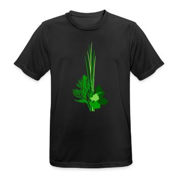 Kräuter Kraut Gewürz Würzen Feinschmecker - Männer T-Shirt atmungsaktiv - Schwarz - Vorne - AI Model Male 178 light (178cm)