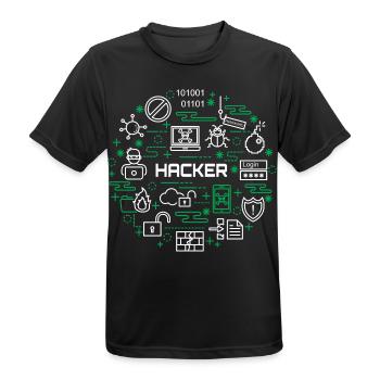 Hacker - Männer T-Shirt atmungsaktiv - Schwarz - Vorne - AI Model Male 178 light (178cm)